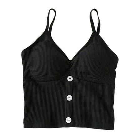 

TINYSOME Fashion Summer Camis for Tank Tops for w/ Detachable Bra Pad V Neck Dressy Casual Cotton Camis Strap Vest for Women Youn