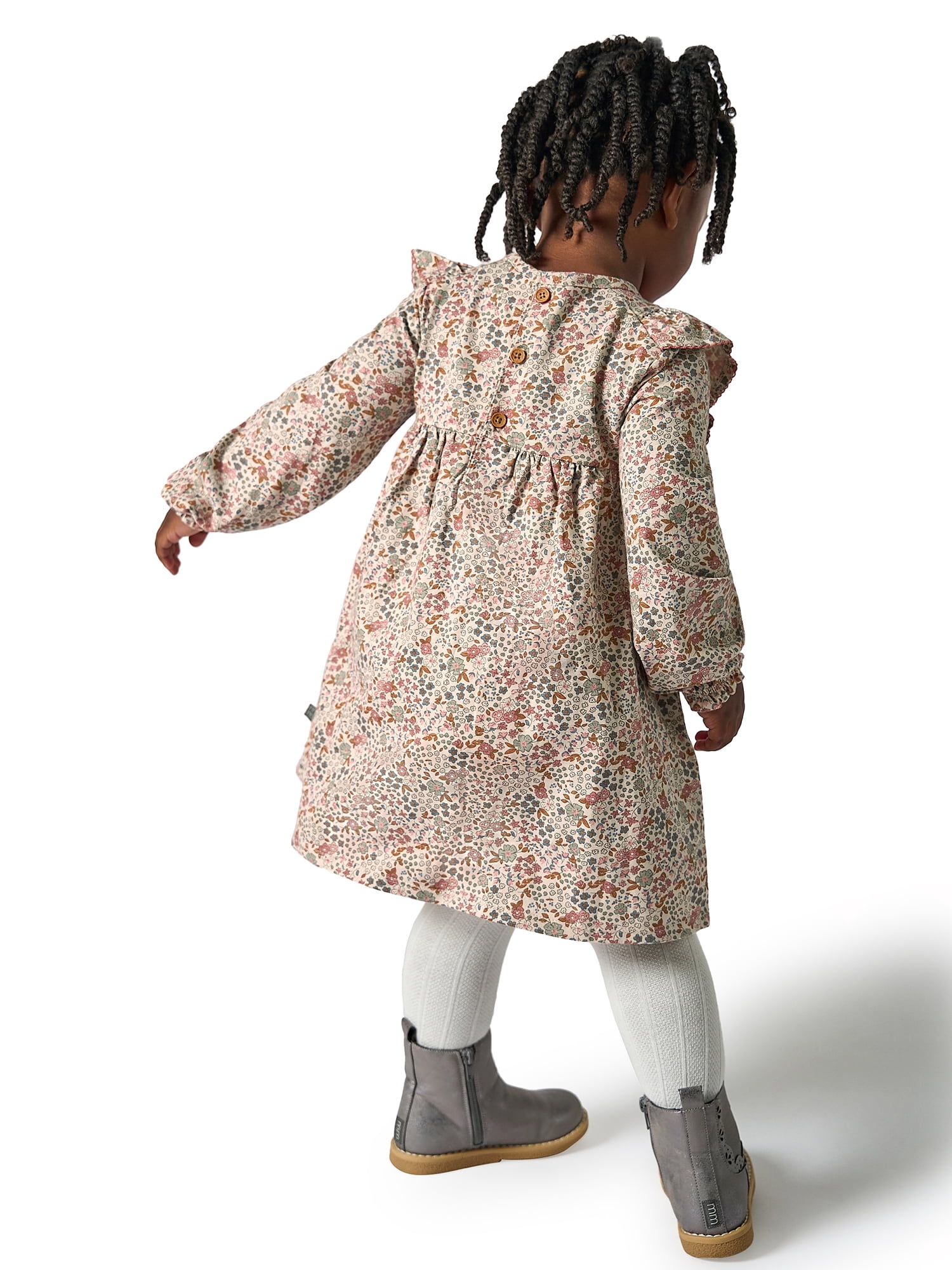 Modern Moments by Gerber Toddler Girl Dress with Ruffles, Sizes 12M-5T