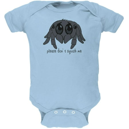 

Cute Jumping Spider Cartoon Please Don t Squish Me Soft Baby One Piece Light Blue 0-3 M