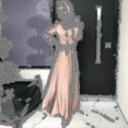 thumbnail image 2 of Vestido largo de satén elegante para mujer, Emiratos Árabes Unidos, Arabia Saudita, Dubái, ropa étnica de Oriente Medio, vestido largo con corsé suave (hijab no incluido), 2 of 3