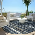 thumbnail image 6 of Addison Rugs Chantille Indoor/Outdoor Transitional Stripes Navy Washable Round Rug, 8' x 8', 6 of 6