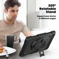 thumbnail image 4 of Case for Lenovo Tab K10 10.3 Inch/M10 FHD Plus 2020 2nd Gen with Screen Protector, 360 Degree Rotating Kickstand Hand Strap Heavy Duty Shockproof Cover with Shoulder Strap, Black, 4 of 7