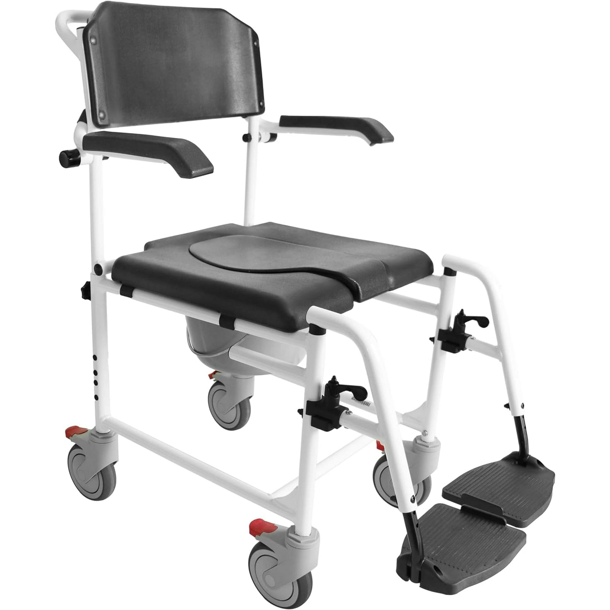 GFDYREE PRO Shower Commode Chair with Wheels and Footrest Version 2.0 Improved Brakes Shower Wheelchair Wheeled Commode Chair Shower Rolling Shower Chair Commode Chair with Wheels Bl Walmart