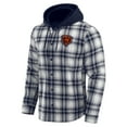 thumbnail image 2 of Men's NFL x Darius Rucker Collection by Fanatics Navy Chicago Bears Plaid Flannel Quilted Full-Snap Hooded Shacket, 2 of 6