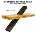 thumbnail image 2 of Excello Global Products Geometric Floating Wall Shelf -  Easy to Assemble Modern - Decor for Kitchen, Living Room, Bedroom, Office (Dark Brown & Natural Wood) - EGP-HD-0399, 2 of 4