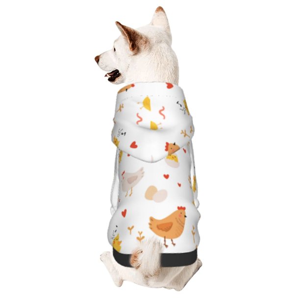 Fotbe Funny Chicken Sudadera con Estampado para Perros Pequeños – Suéter con Capucha para Mascotas, Tela Suave de Forro Polar con Bolsillo-Small