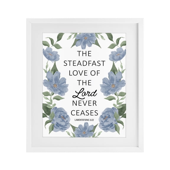 Stupell Industries Steadfast Love Of The Lord White Framed Print Under Glass, design by Lucille Price