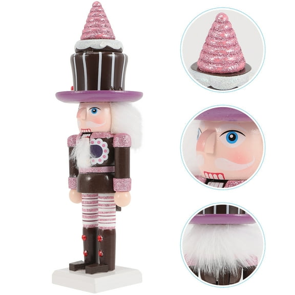 Huaq 25CM Girly Heart Nutcracker Candy Glitter Cake Puppet Nutcracker 1pc (25CM Glitter Nutcracker-Brown)