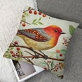 thumbnail image 7 of Acheng  Throw Pillow Covers Home Decorative Cushion Colorful Spring Animal Retro Flying Red Bird with Flowers Pillow Cases Square Pillocases for Outdoor Bed Sofa,Set of 2 White 20x20in, 7 of 7