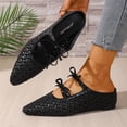 thumbnail image 6 of HomeDM Womens Woven Mesh Mary Jane Flats Closed Pointed Toe Slip-On Ballet Flat Dress Shoes for Office Casual Size 9, 6 of 9