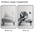 thumbnail image 5 of ZIATUBLES Small Armless Slipper Accent Chair Cover Stretch Soft Sofa Slipcover Removable Non-Slip Couch Covers Modern Sofa Furniture Protector Cover for Living Room, White Black Fluid Pattern Marble, 5 of 7