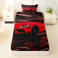 thumbnail image 3 of Castle Fairy Neon Sports Car Twin Sheet Sets 3pcs for Teens, Light Trail Race Bedding for Boys Bedroom, Red Black, 3 of 6