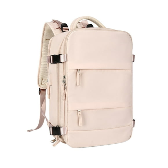 Mochila Impermeable Para Viaje | Maleta Deportiva Expandible | Mochila Escolar Compacta, Ligera & Comoda (Beige)
