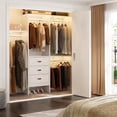 thumbnail image 6 of Homieasy 19'' - 59" W Closet System with Drawers and Hanging Rods(cut To Fit),  White, 6 of 7