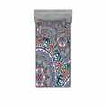 thumbnail image 2 of Vintage Bedding Set with Sheet & Covers, Abstract Graphic Ornamental Hand Drawn Artwork with Circular Floral Motifs, Printed Bedroom Decor 2 Shams, 4 Sizes, Multicolor, by Ambesonne, 2 of 3