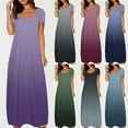 thumbnail image 1 of Meichang Robes d'Été pour Femmes 2025 Robe Maxi Grande Taille Imprimé Dégradé Robe Décontractée Manches Courtes Col Rond Robes T-Shirt Travail Coupe Ample Longue Robe, 1 of 6