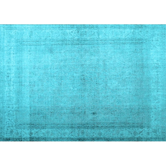 Ahgly Company Indoor Rectangle Abstract Light Blue Contemporary Area Rugs, 7' x 10'