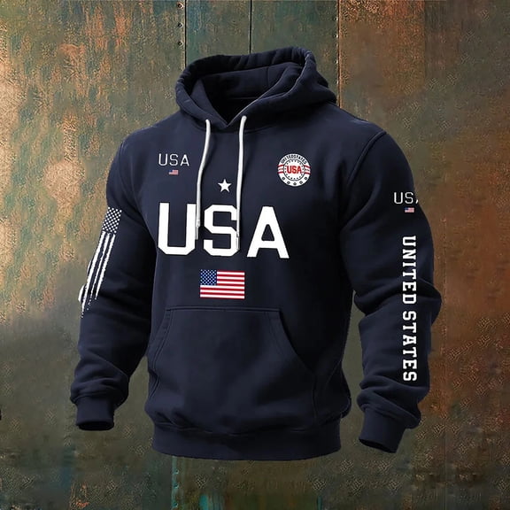 Iaqnaocc 250 Anniversary Usa Hoodies for Men Waffle Long Sleeve Shirts for Men 250th Anniversary Usa Flag American 1776-2026 4th Of July Tee Tops Black 2XL