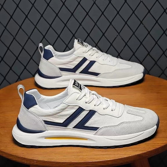 Men's Retro Casual Sneakers, Breathable Mesh Lace-Up Walking Shoes, Lightweight Non-Slip Fashion Athletic Shoes for Daily Wear, Running, Commuting