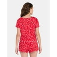 thumbnail image 3 of Valentine's Day Women's Knit Henley Top and Shorts Pajama Set from Way to Celebrate, 2-Piece, Sizes XS-3X, 3 of 5