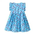 thumbnail image 4 of XXWXYD Girls Floral Print Fairy Dress Summer Casual Wear, Soft Cotton Baby Girl Dress with Ruffled Sleeves, Cute Toddler Dresses for Outdoor Play & Daily Outfits, 4 of 9