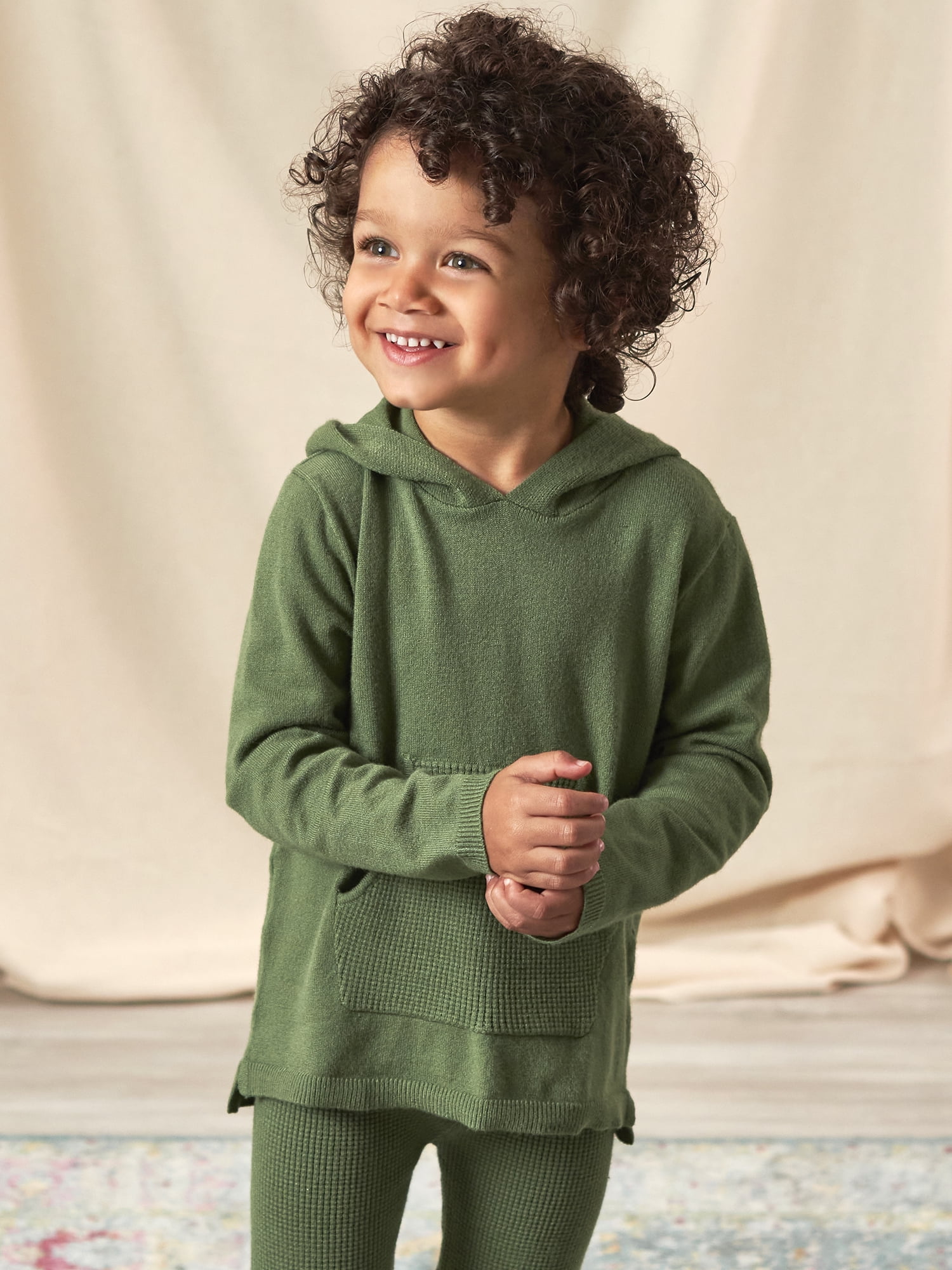 Modern Moments by Gerber Toddler Boys or Girls Unisex Sweater Knit Hoodie and Active Pant, 2pc Outfit Set (12M-5T)