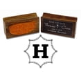 thumbnail image 1 of Printtoo Wood Mounted Rubber Stamp Octagon Celtic Swirl Frame Letter H Monogram Office Stationary, 1 of 1