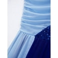thumbnail image 6 of Alvivi Kids Girls Sequin Sparkly Contemporary Lyrical Ballet Dance Irregular Dress Leotard Navy Blue 10, 6 of 7