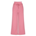 thumbnail image 5 of Xugsiok Wide Leg Sweatpants for Women Solid Color Loose Fit with Pockets Casual Sport Pants Fall Winter Outfits Pink,S, 5 of 5
