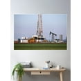 thumbnail image 2 of Land Oil Drilling Rig And Pump Jack In Oilfield Poster Wall Art, Modern Wall Decor For Living Room Bedroom, 12x18 UNFRAMED, 2 of 3