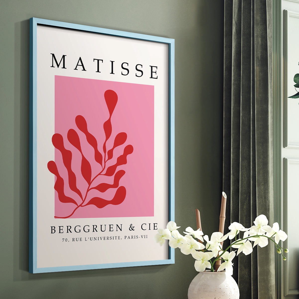 Matisse CCCXXXVII in Blue Solid Wood 8 x 10 Framed Print