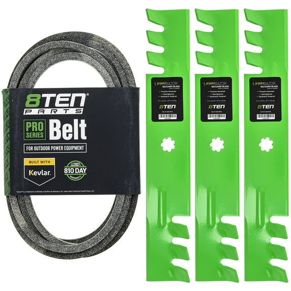 8TEN Blade Belt Kit for John Deere LA130 LA140 LA145 D140 D160 48 inch GX21784 MK1007780