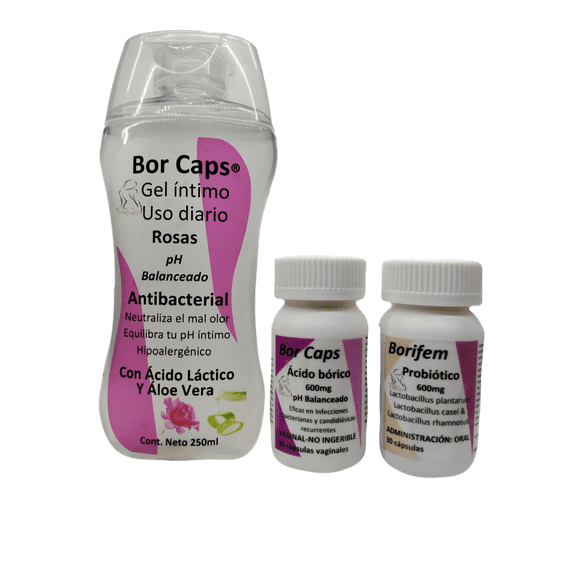 Kit Bor Caps pH Balance- Cuidado Íntimo Femenino Bor Caps KIT