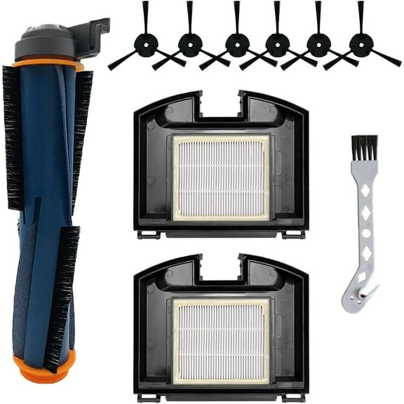 10 Pack Replacement Parts Set for Shark RV2310 Matrix Robot Vacuum Cleaner 1 Main Brush 2 HEPA Filters 6 Side Brushes 1 Cleaning Brush