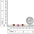 thumbnail image 4 of Gem Stone King 925 Sterling Silver and 10k Yellow Gold Pink Created Sapphire Red Garnet and White Lab Grown Diamond Bracelet for Women (3.74 Cttw, Round 7MM and 6MM, 6.5/7/7.5 inch, Made in Italy), 4 of 4