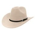 thumbnail image 2 of XIAOCHA Men Buckle‑Belt‑Accent Cowboy Hat Solid Horse‑Riding Farm Cowgirl Hat,WH2, 2 of 3