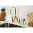 thumbnail image 2 of Kingston Brass KS7792PLBS English Country Bridge Kitchen Faucet with Brass Side Sprayer, Polished Brass, 2 of 8