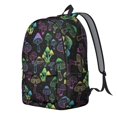 thumbnail image 2 of Mushroom and Rainbow Black Pattern Backpack for School, Cute School Bag with Adjustable Shoulder Straps and Padded Back, 15.7"x11.8"x5.5", 2 of 5