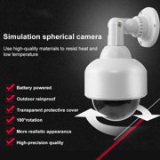 Dummy Fake Security Dome Camera, Battery Operated Fake Camera Waterproof Rotatable Fake Security Camera