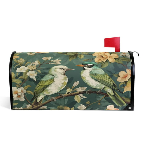 Ryvnso Mailbox Cover Birds on Floral Magnetic Mailbox Wrap Standard Size 21x18 Inch