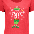 thumbnail image 4 of Inktastic Funny Christmas I'm the Sassy Elf with Shoes and Hat Women's Plus Size T-Shirt, 4 of 5