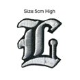 thumbnail image 1 of Gothic Letters Embroidery Iron On Patches Color Optional Alphabet Appliques For Clothing Decor, 1 of 6