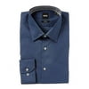 BOSS Hugo Boss mens Slim Fit Dress Shirt, 17, Blue