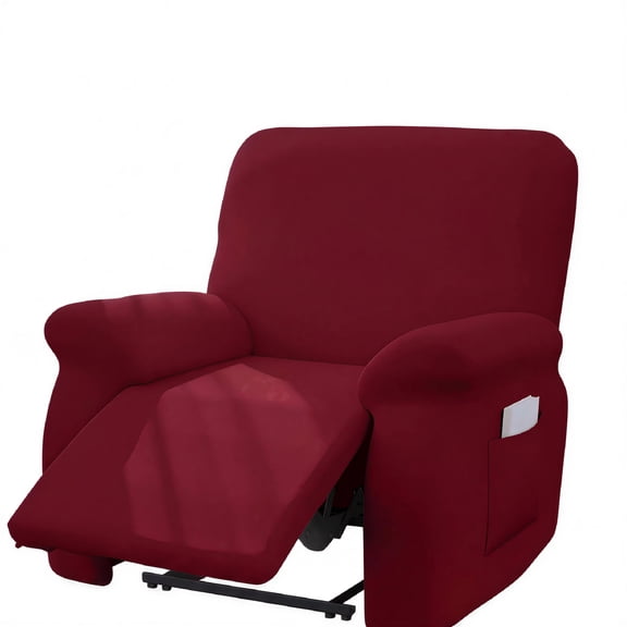 AUQ Recliner Chair Covers Recliner Slipcovers Recliner Covers Moisture Absorption Polyester Non Slip Couch Covers recliner Slipcovers for Restaurant Red