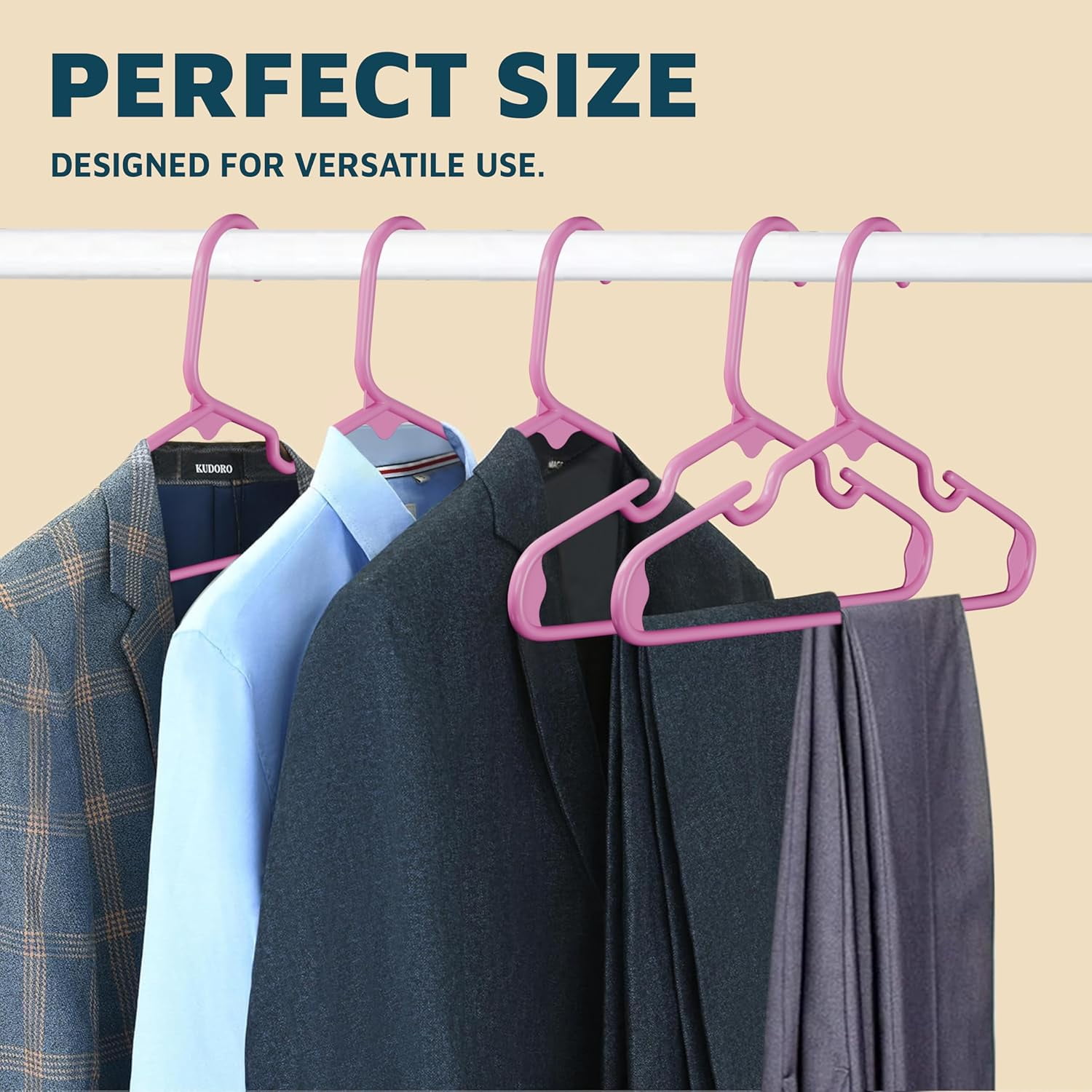 Lifemaster Plastic Kids Clothes Hangers – Children Clothes Hanger with Shoulder Notch, 11.6 Inch Space-Saving Closet Organizer for Baby, Toddler, and Kids Clothing, Hold Up to 5 lbs, Pack of 30, Pink