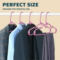 thumbnail image 3 of Plastic Kids Clothes Hangers – Children Clothes Hanger with Shoulder Notch, 11.6 Inch Space-Saving Closet Organizer for Baby, Toddler, and Kids Clothing, Hold Up To 5 lbs, Pack of 100, Pink, 3 of 7