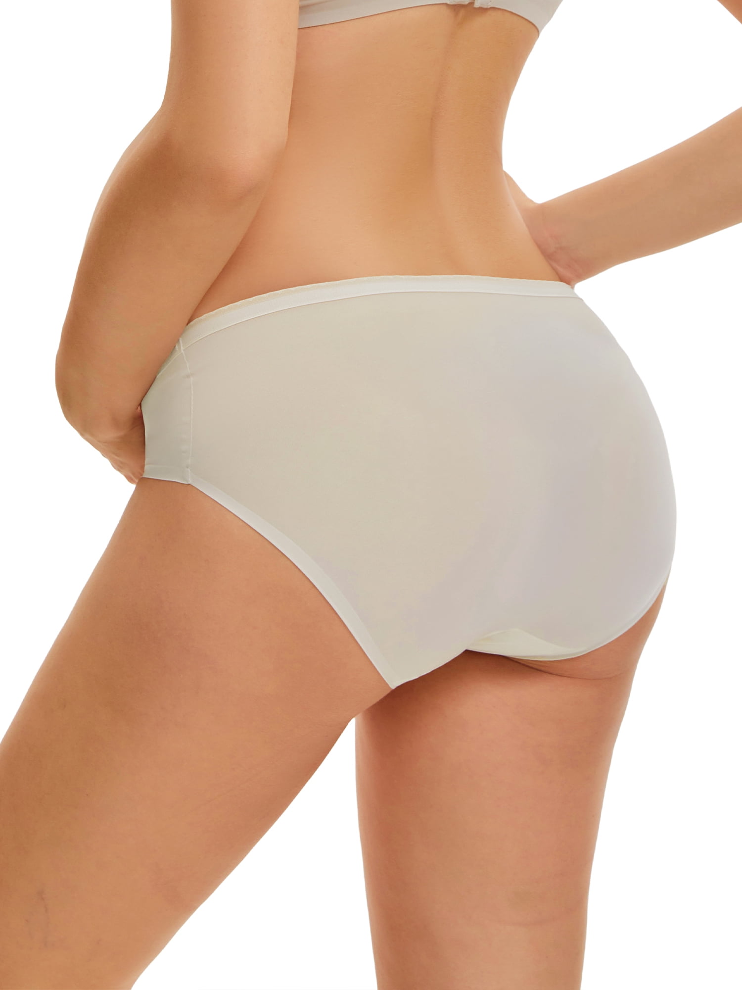 DARING DIVA Women's Maternity Underwear Ice Silk V-Shaped Belly Support Briefs XL Beige