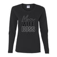 thumbnail image 2 of Wild Bobby, Mom Wife Boss Mother's Day Womens Graphic Long Sleeve Tee, Black, Small, 2 of 6
