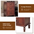 thumbnail image 5 of Vertical 3-Drawer Side Table with Storage, Narrow Desk for Living Room, Bedroom, Office & Entryway, Space-Saving Design, 15.7"D x 11.8"W x 26"H, Walnut, 5 of 7