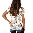 thumbnail image 4 of Blouse d'Été Sexy Mode Imprimé Floral Col en V Manches Courtes pour Femmes, 4 of 6